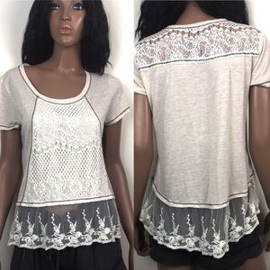 Demeanor Cream Lace Top